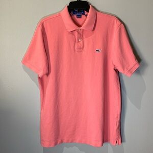 Vineyard Vines Classic Fit Pink Polo Shirt Whale Logo Men’s Medium